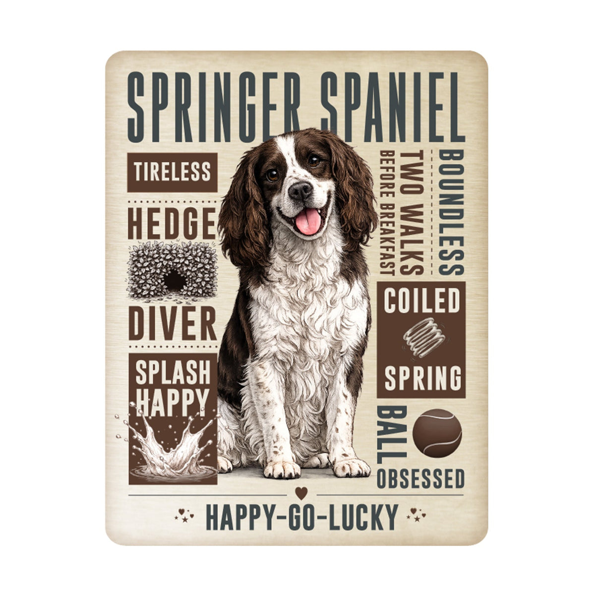 No.PH3010 Metal Pet Personality Plaque - Springer Spaniel