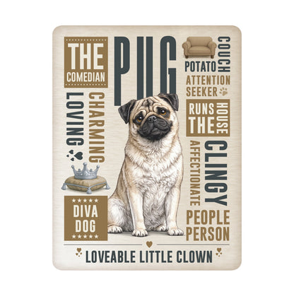No.PH3012 Metal Pet Personality Plaque - Pug