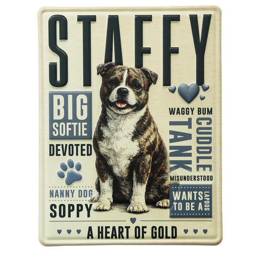 No.PH3013 Metal Pet Personality Plaque - Staffordshire Bull Terrier