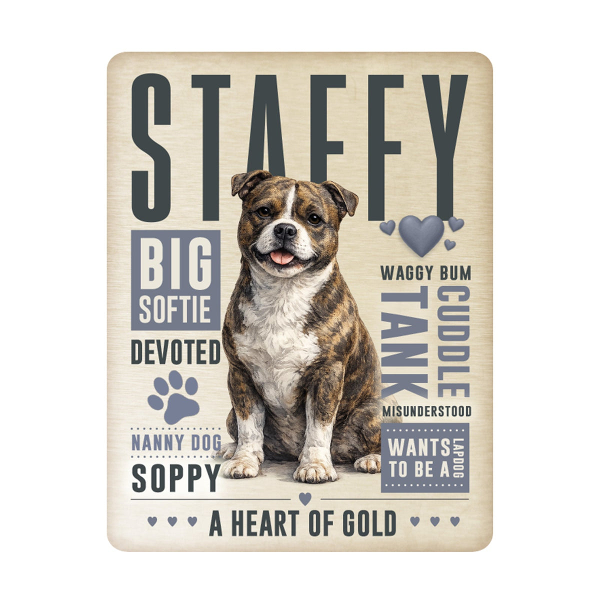 No.PH3013 Metal Pet Personality Plaque - Staffordshire Bull Terrier