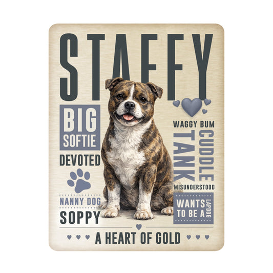 No.PH3013 Metal Pet Personality Plaque - Staffordshire Bull Terrier