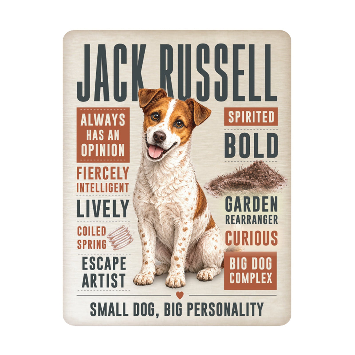 No.PH3014 Metal Pet Personality Plaque - Jack Russell