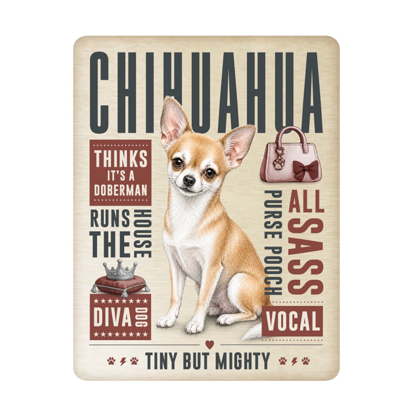 No.PH3015 Metal Pet Personality Plaque - Chihuahua