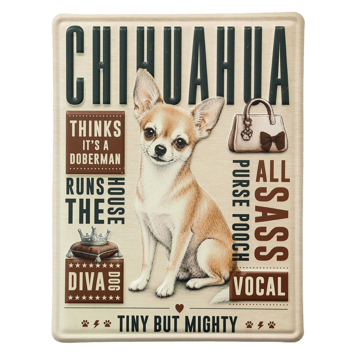 No.PH3015 Metal Pet Personality Plaque - Chihuahua