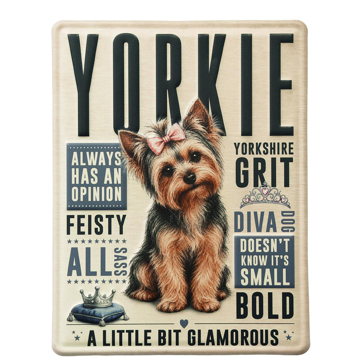 No.PH3016 Metal Pet Personality Plaque - Yorkshire Terrier