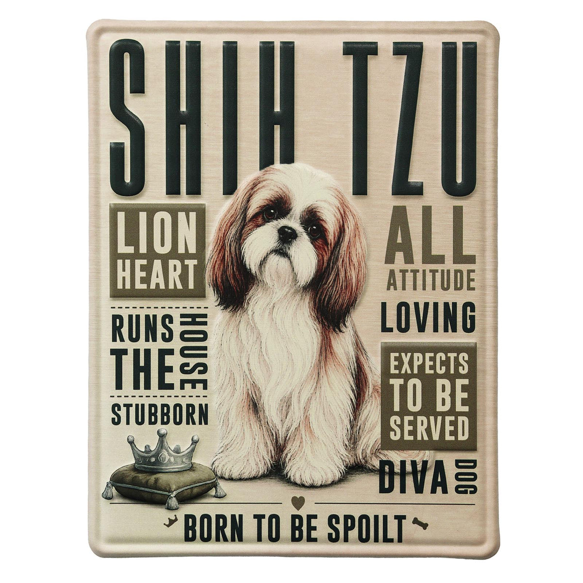 No.PH3017 Metal Pet Personality Plaque - Shih Tzu
