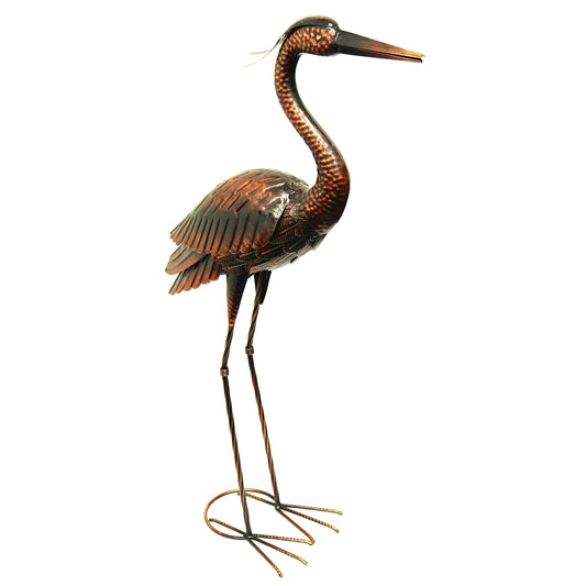 No.PQ1006 Metal Antique Bronze Heron - Forward Facing
