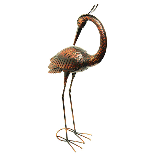 No.PQ1007 Metal Antique Bronze Heron - Back Facing