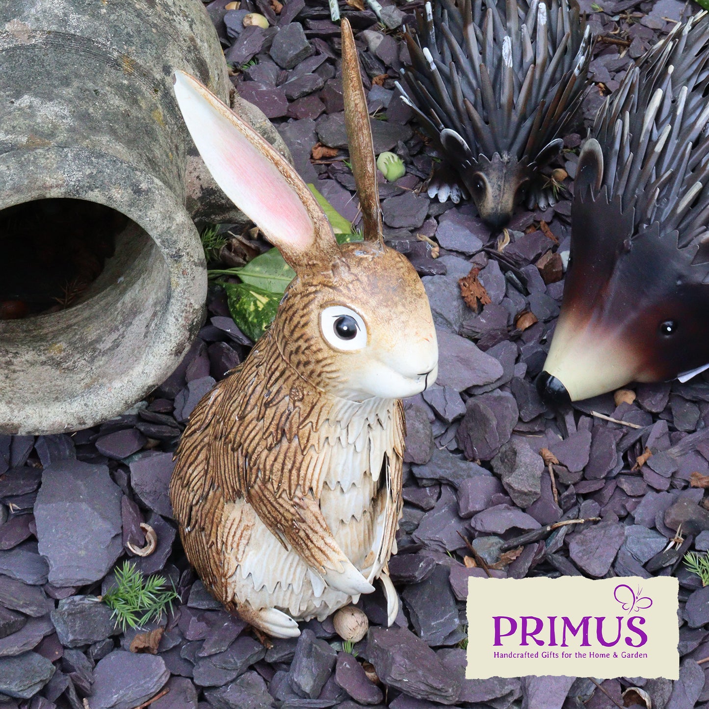 No.PQ1244 Metal Inquisitive Brown Rabbit