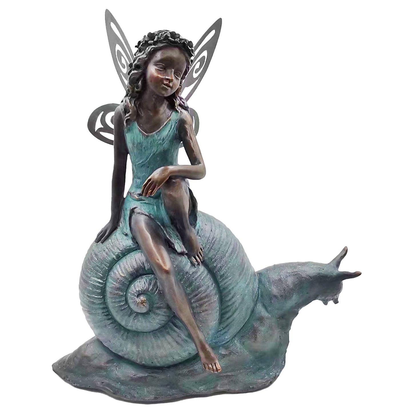 No.PR1000 Resin Metal-Winged Fairy on Snail