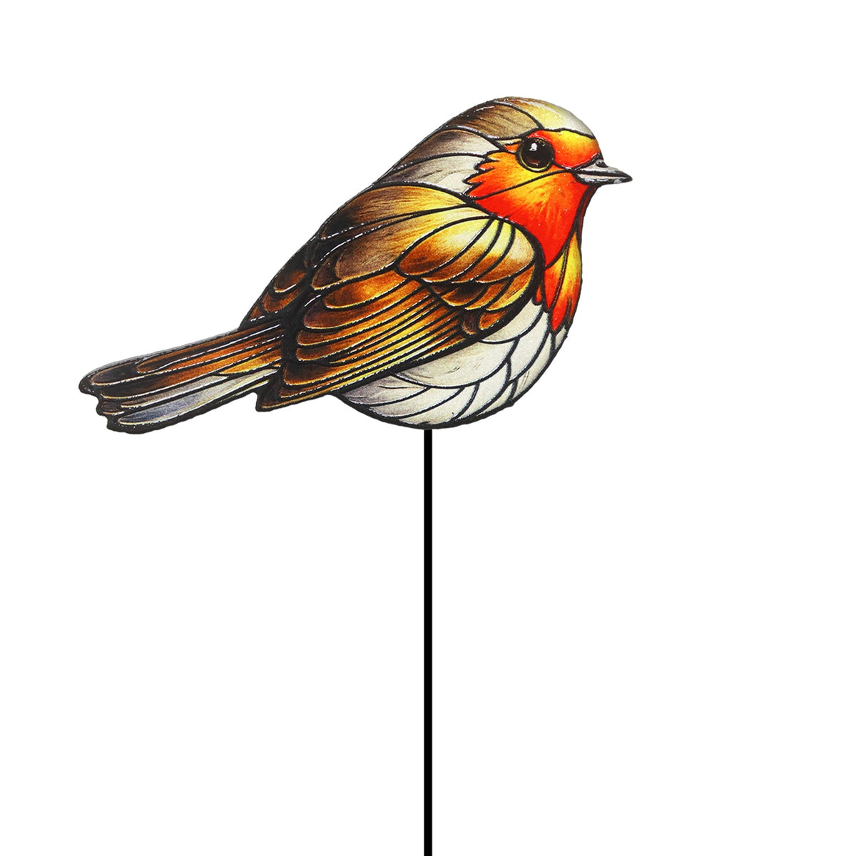 No.PS8050 Stained Glass Pot Stick - Robin
