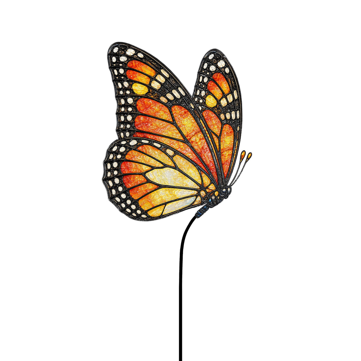 No.PS8052 Stained Glass Pot Stick - Butterfly
