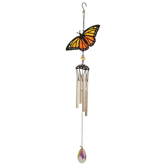 No.PT1004 Suncatcher Orange Butterfly Wind Chime