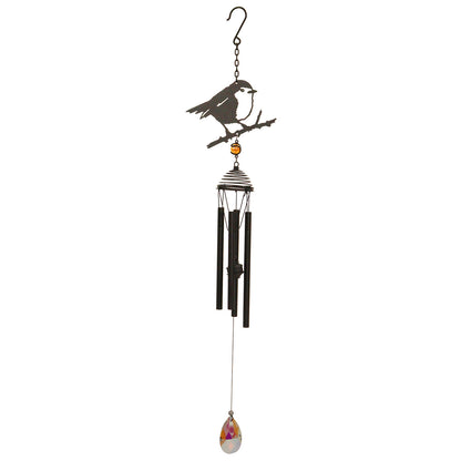 No.PT1017 Silhouette Robin Wind Chime - Black