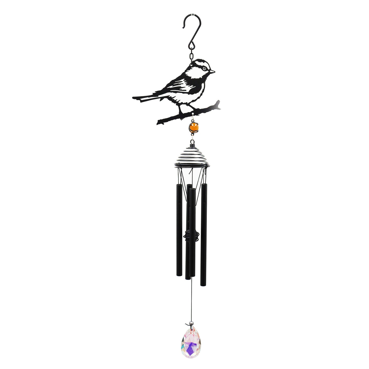 No.PT1071 Silhouette Blue Tit Wind Chime - Black