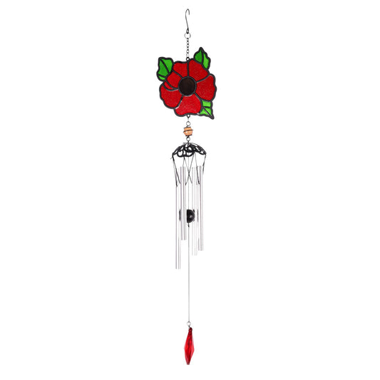 No.PT1076 Stained Glass Effect Mini Chime - Poppy