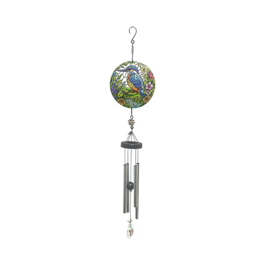 No.PT1087 Small Glass Suncatcher Windchime - Kingfisher