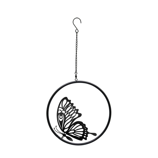 No.PT2111BK 3D Metal Butterfly Hanging Silhouette Spinner - Black