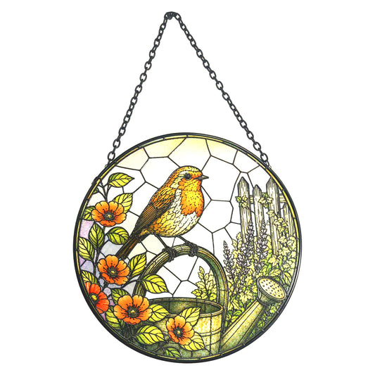 No.PT2202 Stained Glass Hanging Suncatcher - Robin