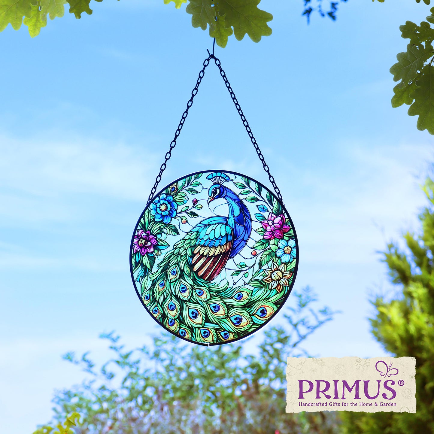 No.PT2211 Stained Glass Hanging Peacock Suncatcher