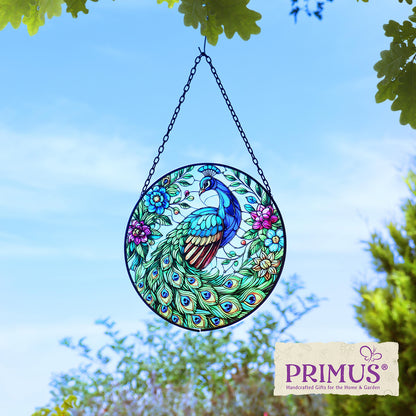 No.PT2211 Stained Glass Hanging Peacock Suncatcher