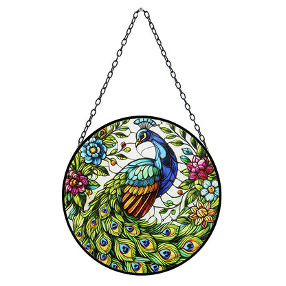 No.PT2211 Stained Glass Hanging Peacock Suncatcher