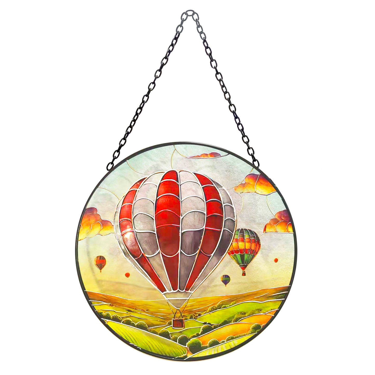 No.PT2214 Stained Glass Hanging Suncatcher - Hot Air Balloon