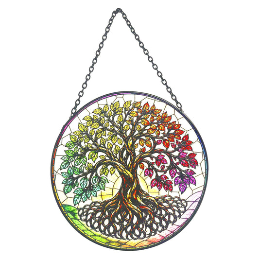 No.PT2217N Stained Glass Hanging Suncatcher - Tree of Life