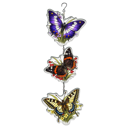 No.PT2220N Cut Glass Trio - Butterflies