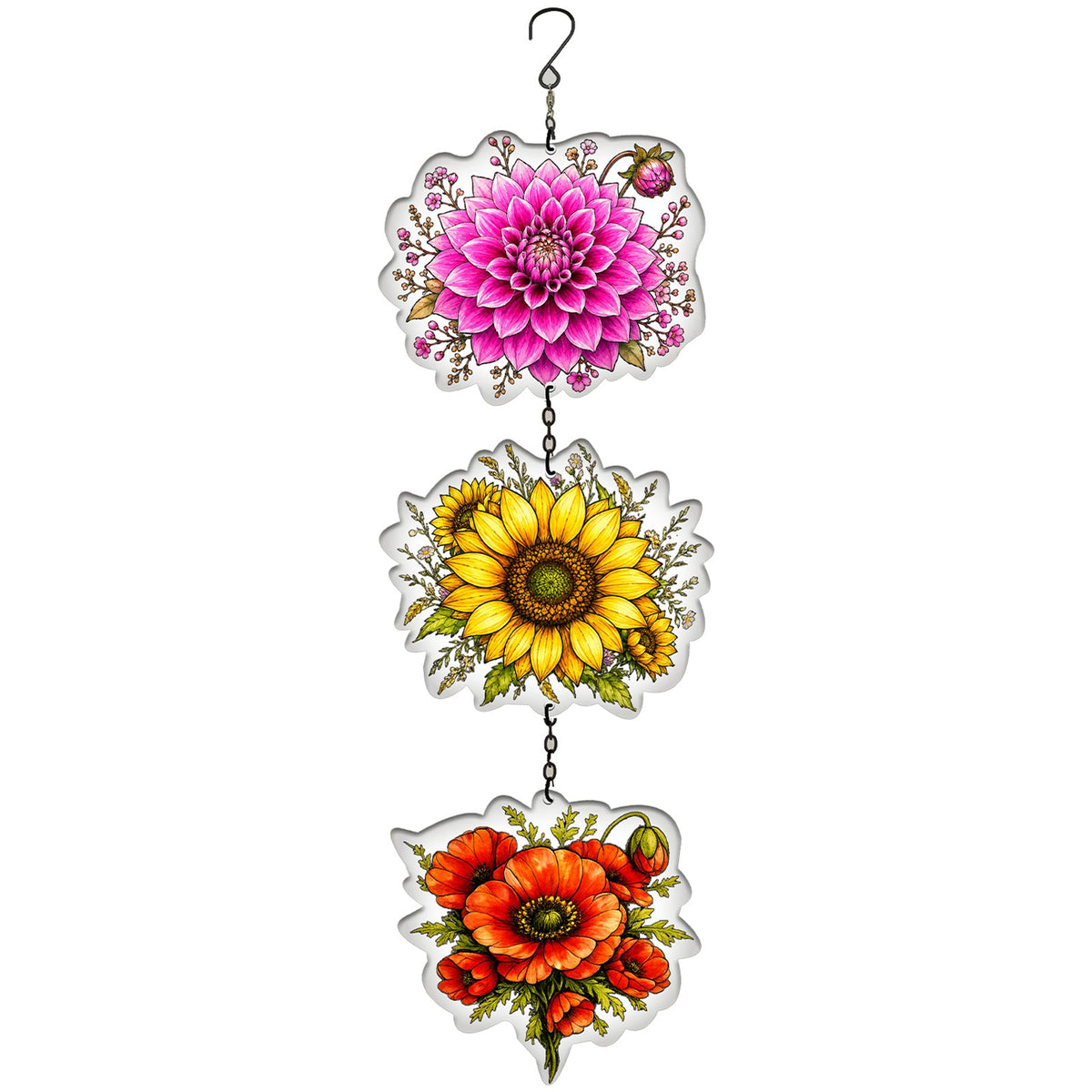 No.PT2221N Cut Glass Trio - Flowers