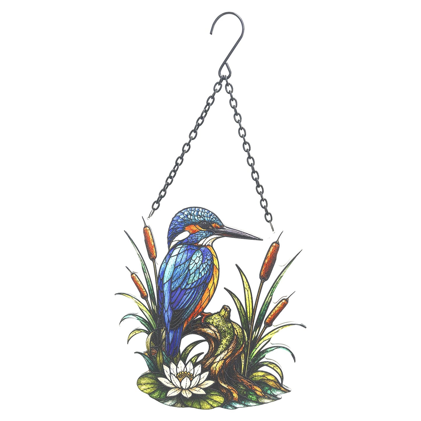 No.PT2324N Cut Glass Hanging Suncatcher - Kingfisher