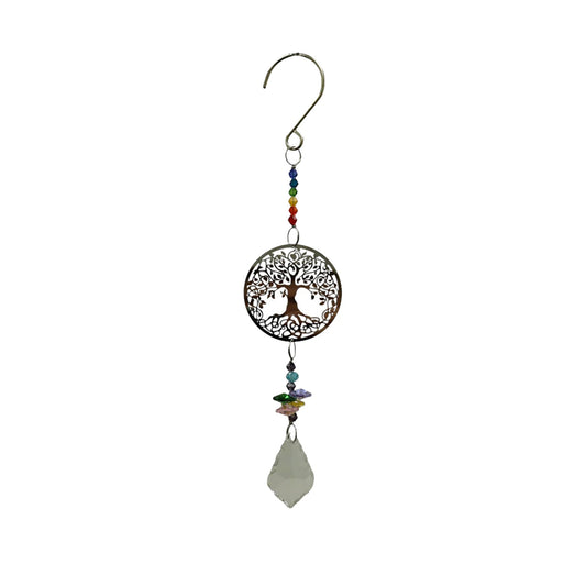 No.PT3203 Stainless Steel Mini Rainbow Gemstone Hanger - Tree of Life