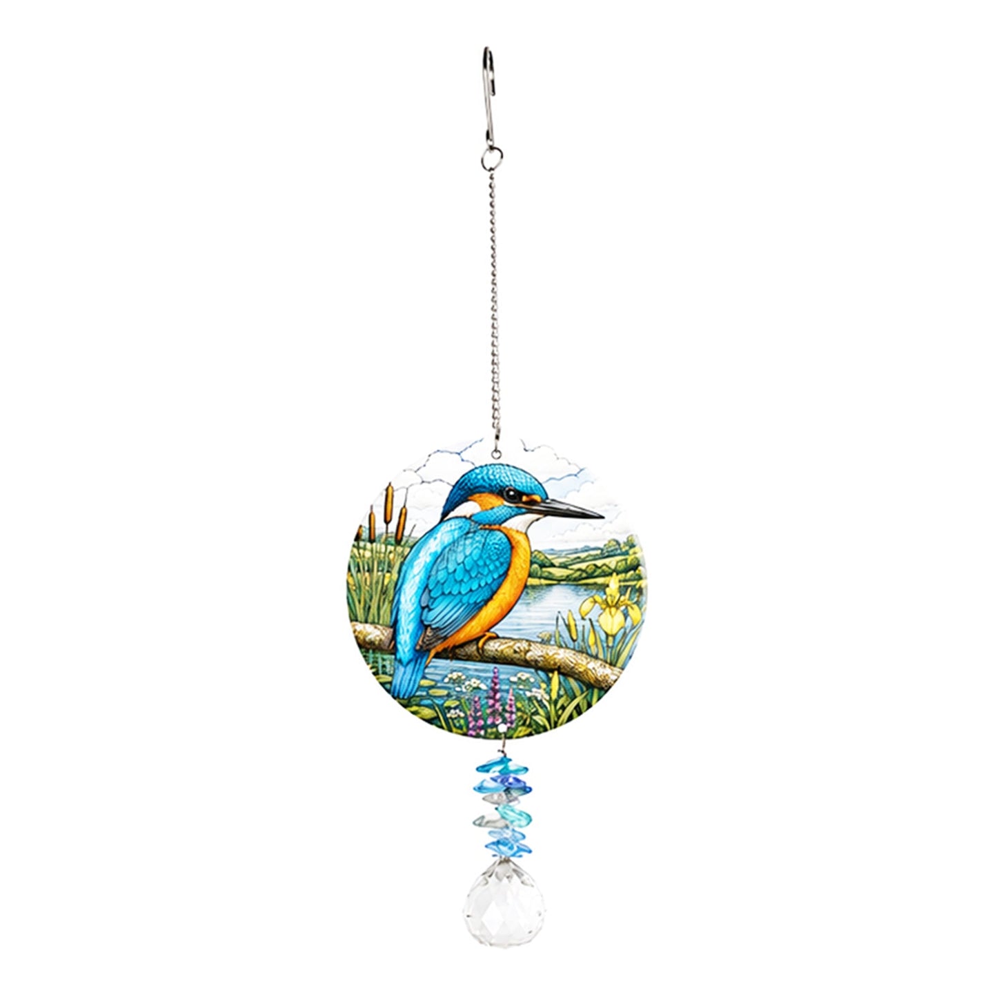 No.PT3702 Jewel Drop Suncatcher - Kingfisher