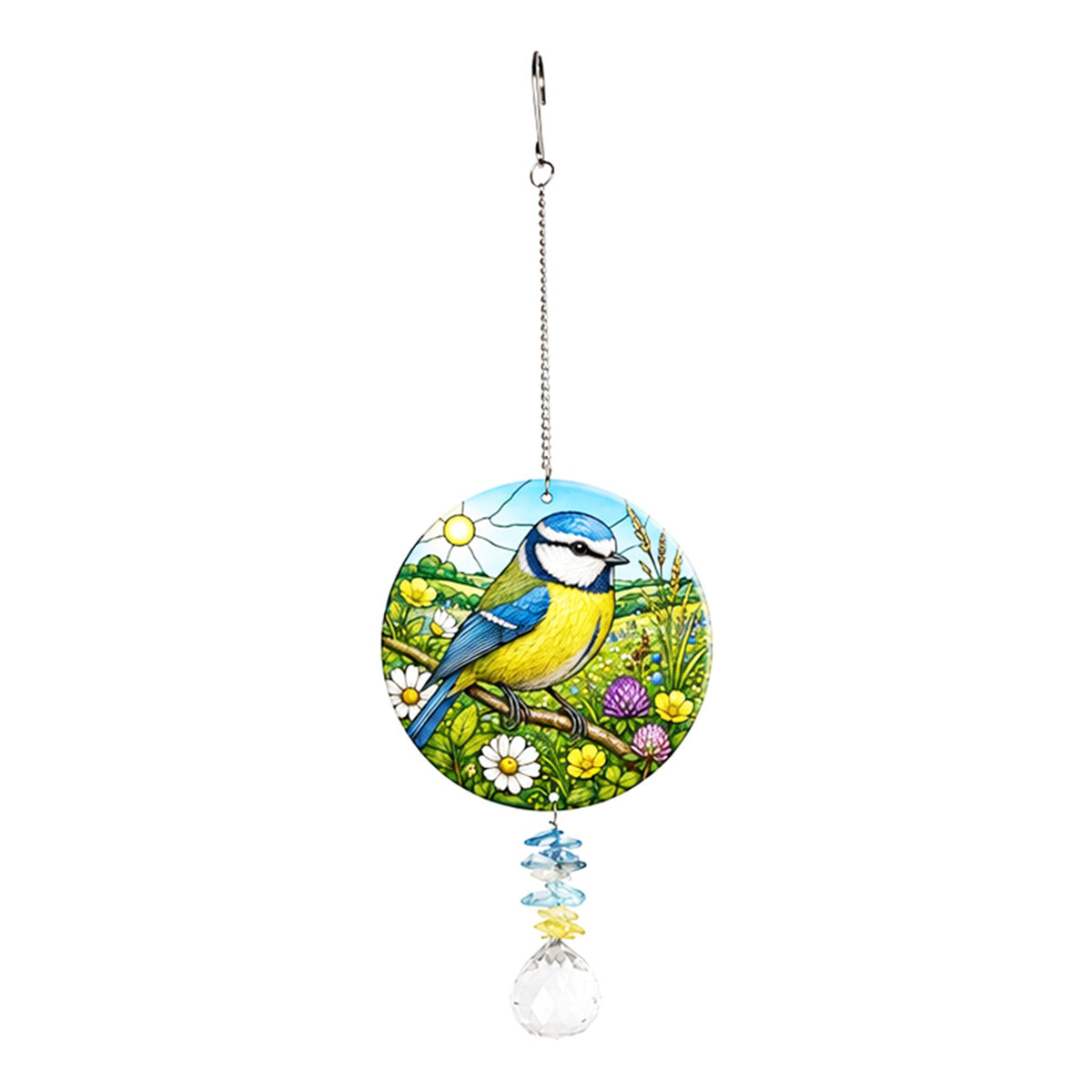 No.PT3704 Jewel Drop Suncatcher - Blue Tit