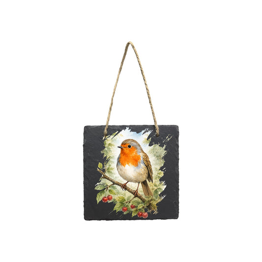 No.PT5101 Square Slate Art - Robin