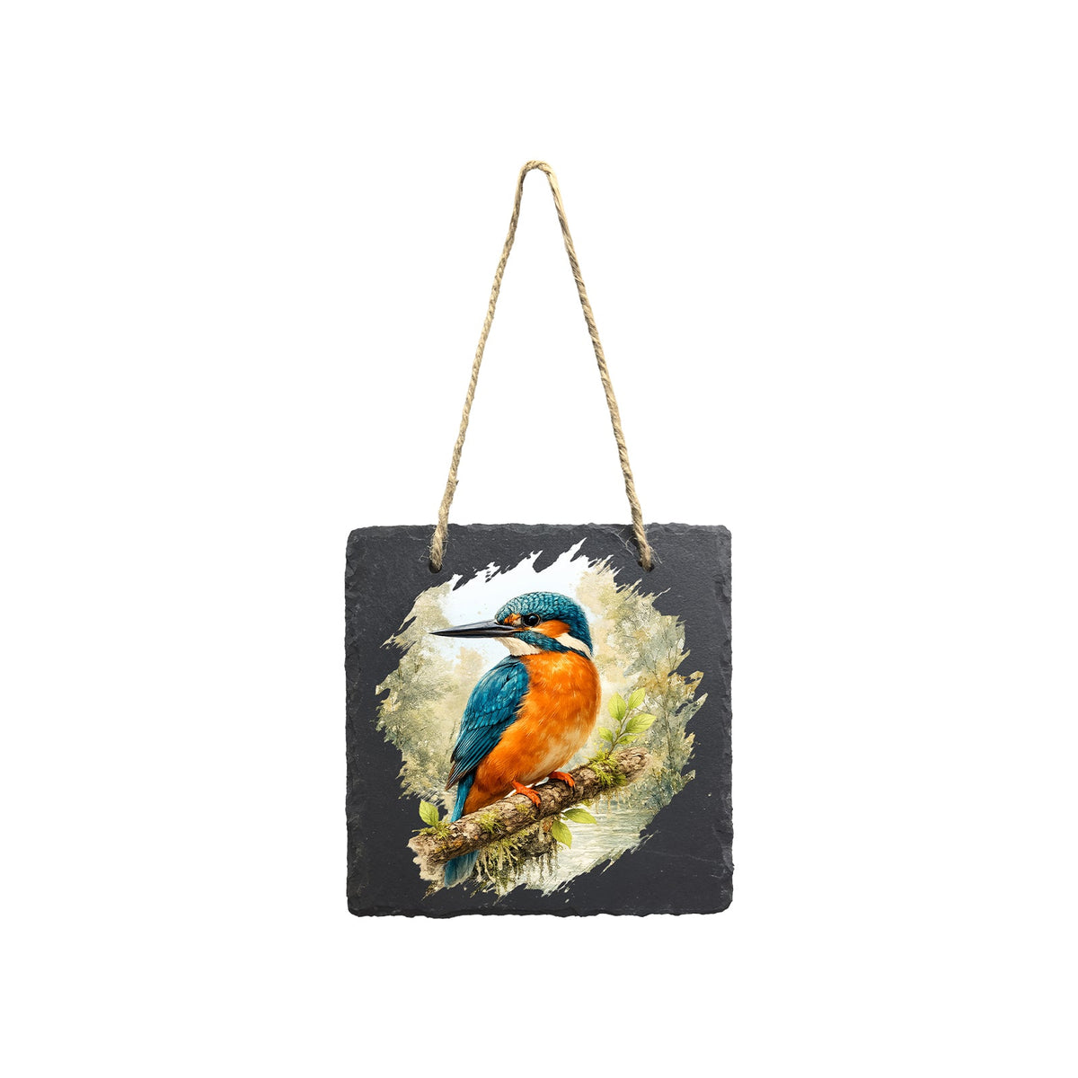 No.PT5103 Square Slate Art - Kingfisher