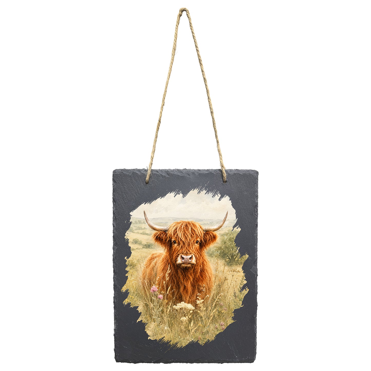 No.PT5110 Portrait Slate Art - Highland Cow