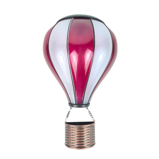 No.PT6122 Large Wall Mounted Solar LED Hot Air Balloon - Red & White