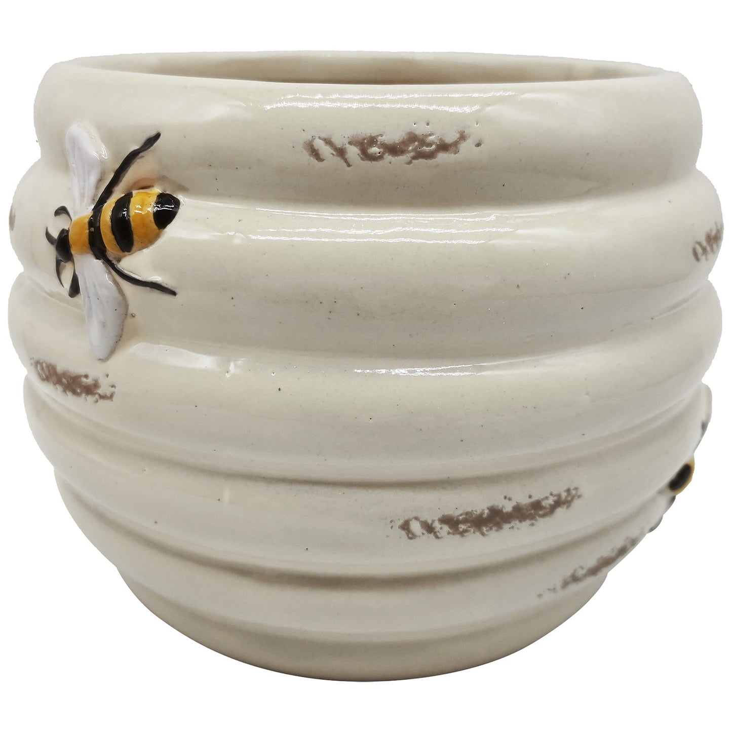 No.PW9113WH White Ceramic Honey Pot Planter