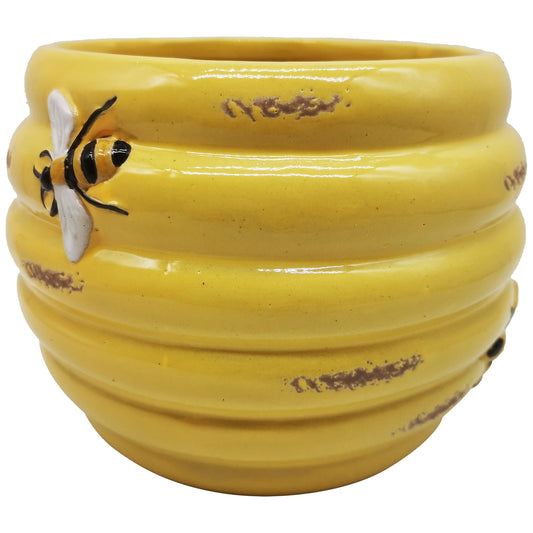 No.PW9113YL Yellow Ceramic Honey Pot Planter