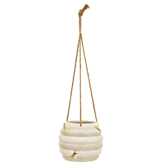 No.PW9114WH White Ceramic Honey Pot Hanging Planter