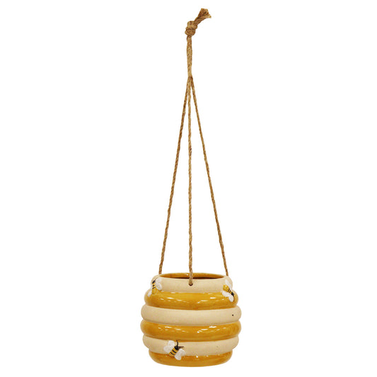 No.PW9114YL Yellow Ceramic Honey Pot Hanging Planter