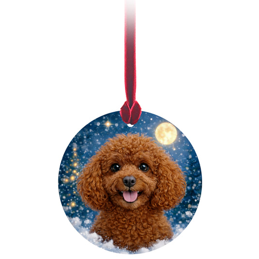 No.PX1002 Christmas Tree Glass Hanger - Toy Poodle