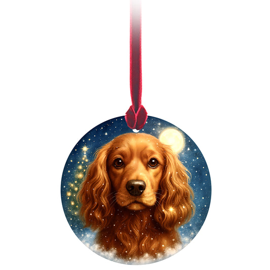 No.PX1004 Christmas Tree Glass Hanger - Cocker Spaniel