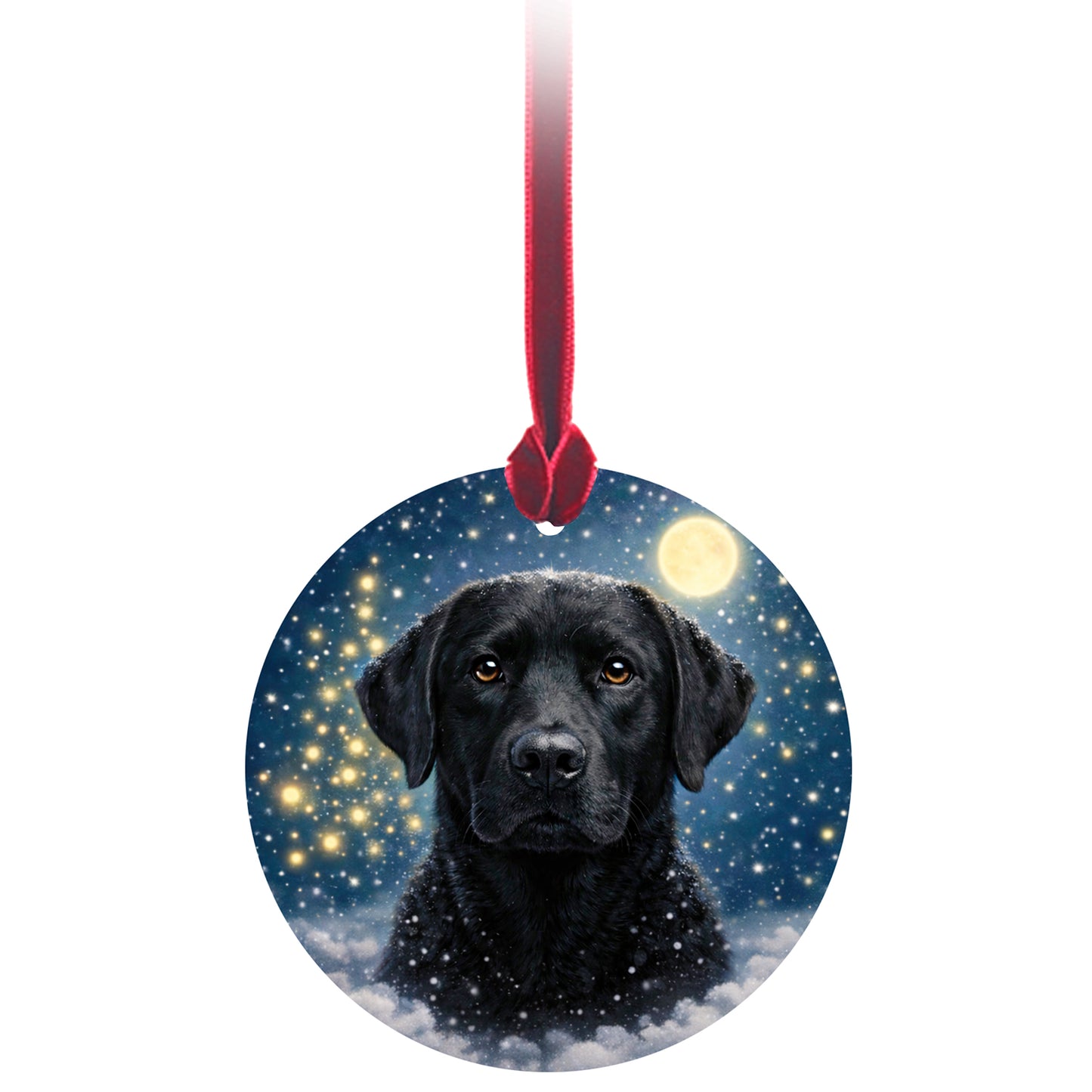 No.PX1006 Christmas Tree Glass Hanger - Black Labrador