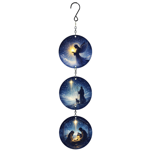 No.PX1153 Glass Trio Christmas Suncatchers - Nativity