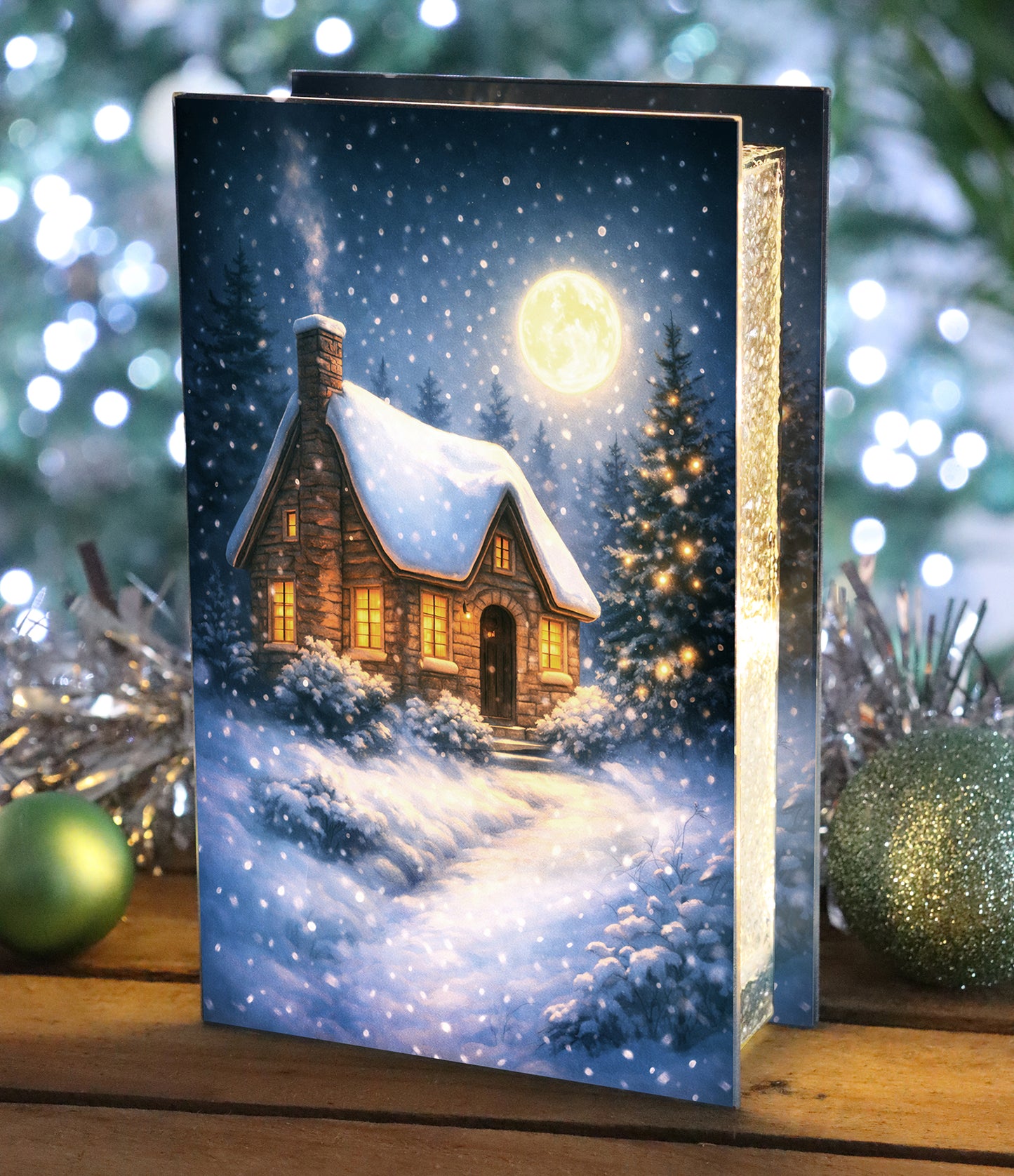 No.PX1202 Glass Christmas LED Light Box - Cottage