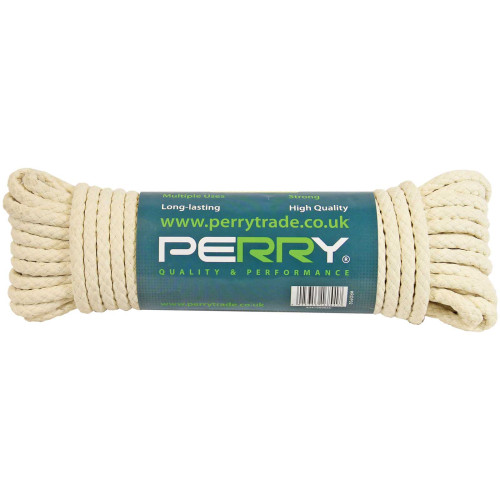 Perry Group - Natural Waxed Diamond Braided Cotton Sash Cord, Chain & Rope