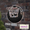 No.PA6004BK Stags Silhouette Solar Backlit Wall Art