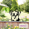 No.PF1013 Metal Labrador Retriever Peeking Dog Silhouette